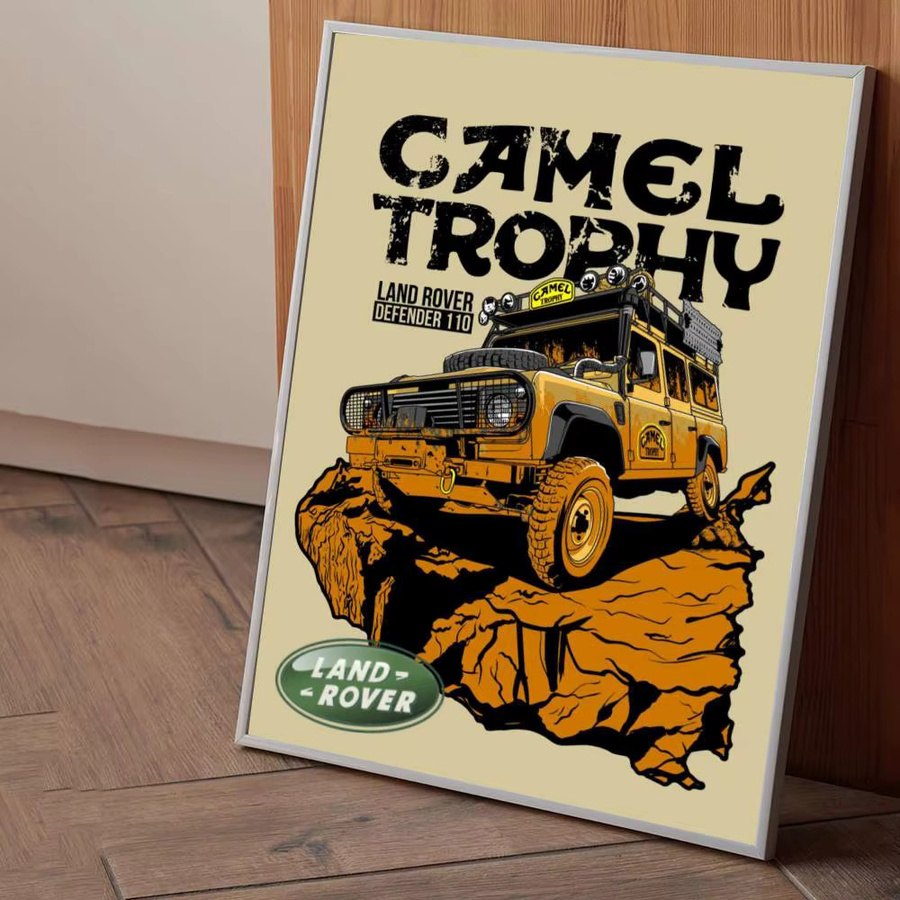 Camel Trophy D-Defender Wandaufkleber Retro Poster in Mehrfarbig für Wohnzimmer und Schlafzimmer - Bild 6