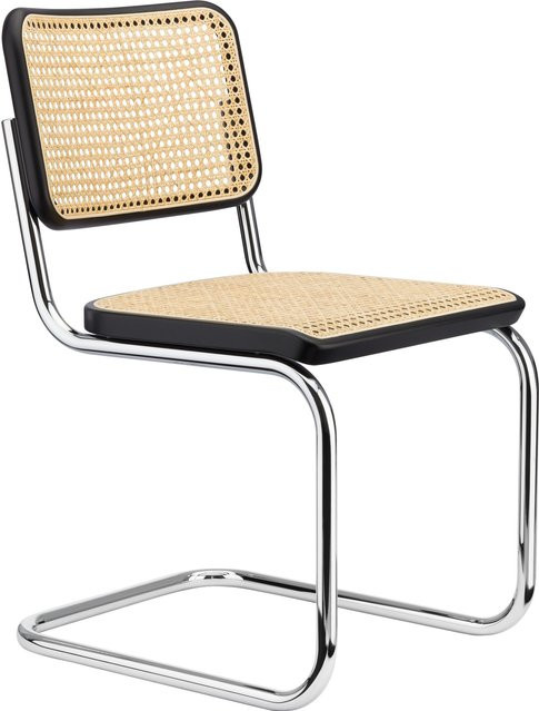 Thonet S 32 V Freischwinger Designstuhl aus Metall in Beige oder Schwarz - Bild 1