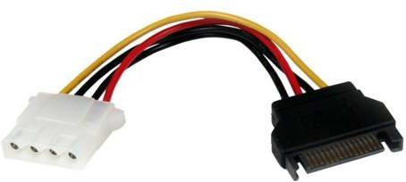 StarTech.com SATA auf LP4 Stromadapter in Schwarz/Mehrfarbig, 15 cm - Bild 1