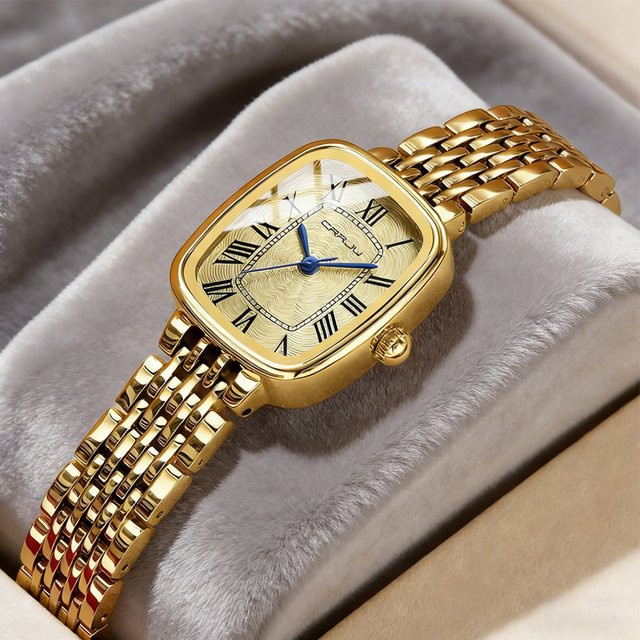 CRRJU Armbanduhr Quarz, Edelstahl, Silber, Damen - Bild 1
