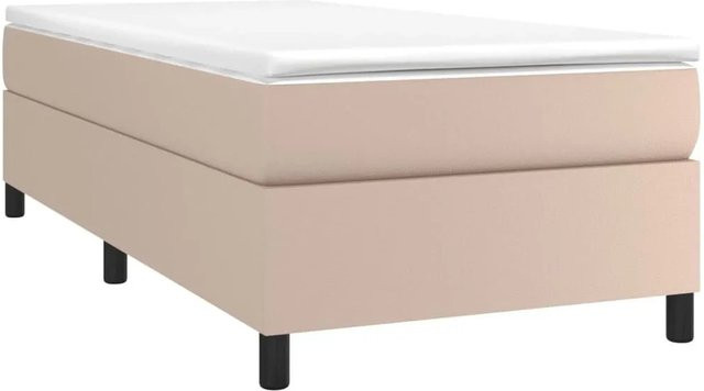 vidaXL Boxspringbett Hybrid mit Taschenfederkern in Cappuccino-Braun, B/T/H: 203 x 100 x 35 cm - Bild 1