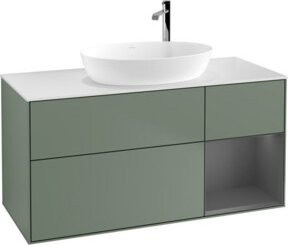 V&B Waschtischunterschrank Finion mit Wandbeleuchtung, Lackiert, Breite: 120 cm, Höhe: 60,3 cm, Tiefe: 50,1 cm, Breite: 50,1 cm - Bild 1