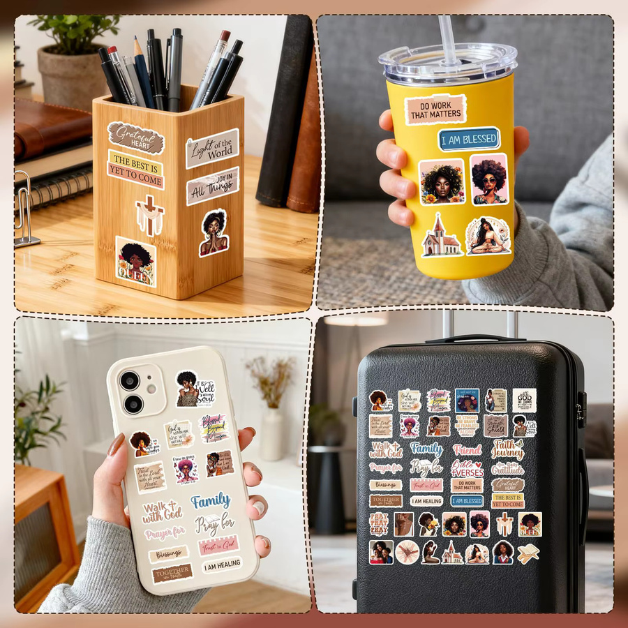 50 Stück GOGOTU Aufkleber mit inspirierenden Worten in Schwarz und Multicolour für Laptop, Skateboard und Gitarre - Bild 2