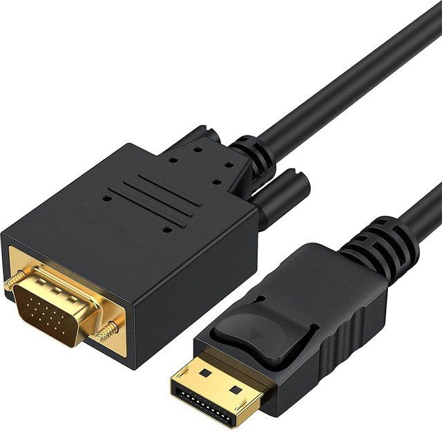 Hdmatters DisplayPort zu VGA Adapter Kabel in Schwarz für 1080p Auflösung - Bild 1