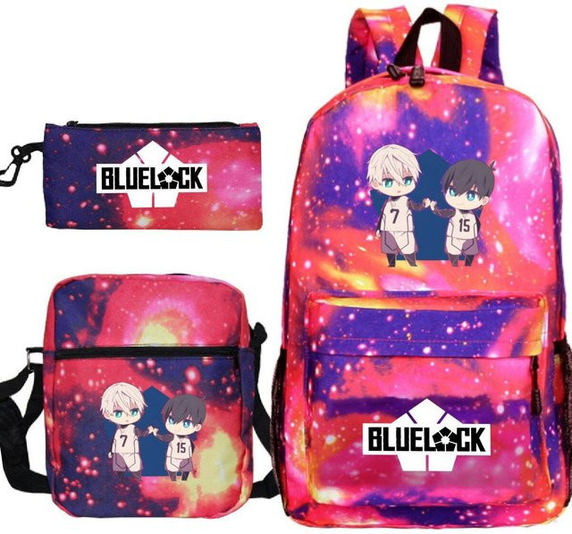 3-teiliges Schulrucksack-Set für Schüler aus Oxford-Stoff mit Schultasche und Federmäppchen in Multicolour - Bild 1