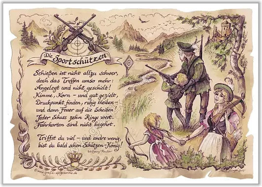 Tantum Graphic Sportbild Sportschütze als Vintage Poster auf Antikpapier, Mehrfarbig, A4 - Bild 1