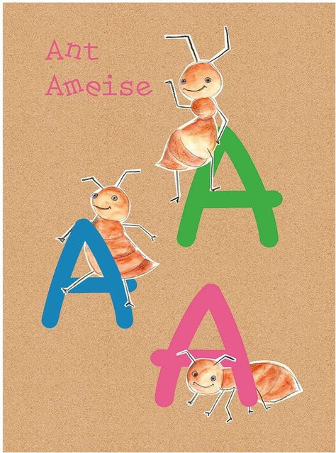 Komar Wandbild ABC Animal A Paper Poster, Multicolor, Breite: 40 cm, Höhe: 50 cm - Bild 1