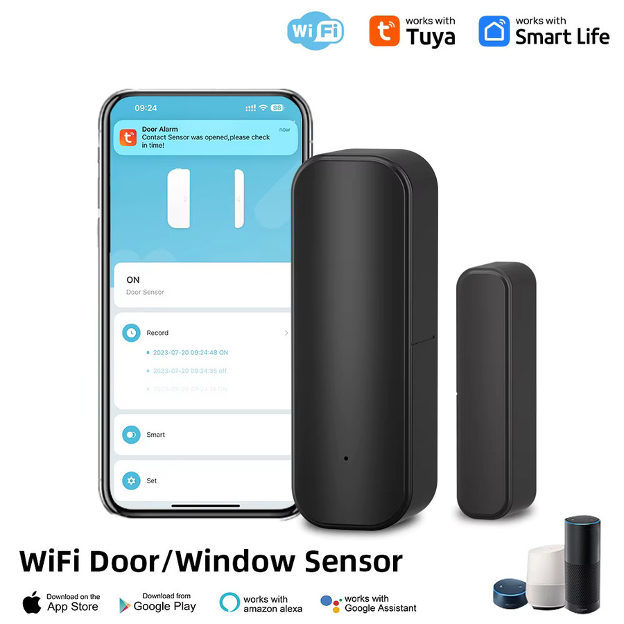 Tuya Smart Wifi Tür- und Fenstersensor zur Einbruchsicherung in Schwarz - Bild 3