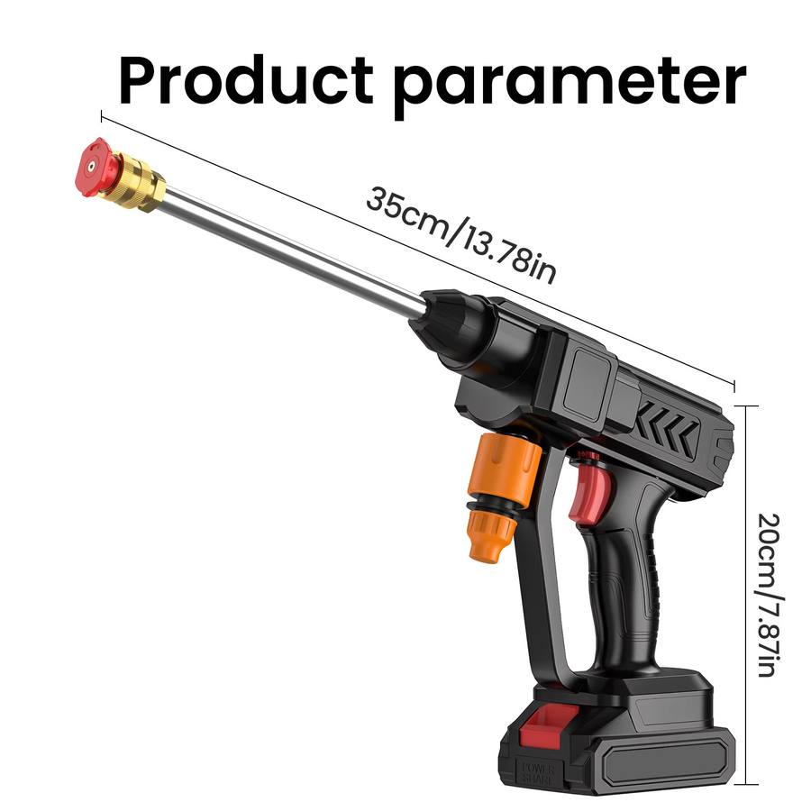 Seeiswork Kabelloser Hochdruck-Autowäscher mit 30 Bar als Elektrowerkzeug für Makita 18V Akku - Bild 4