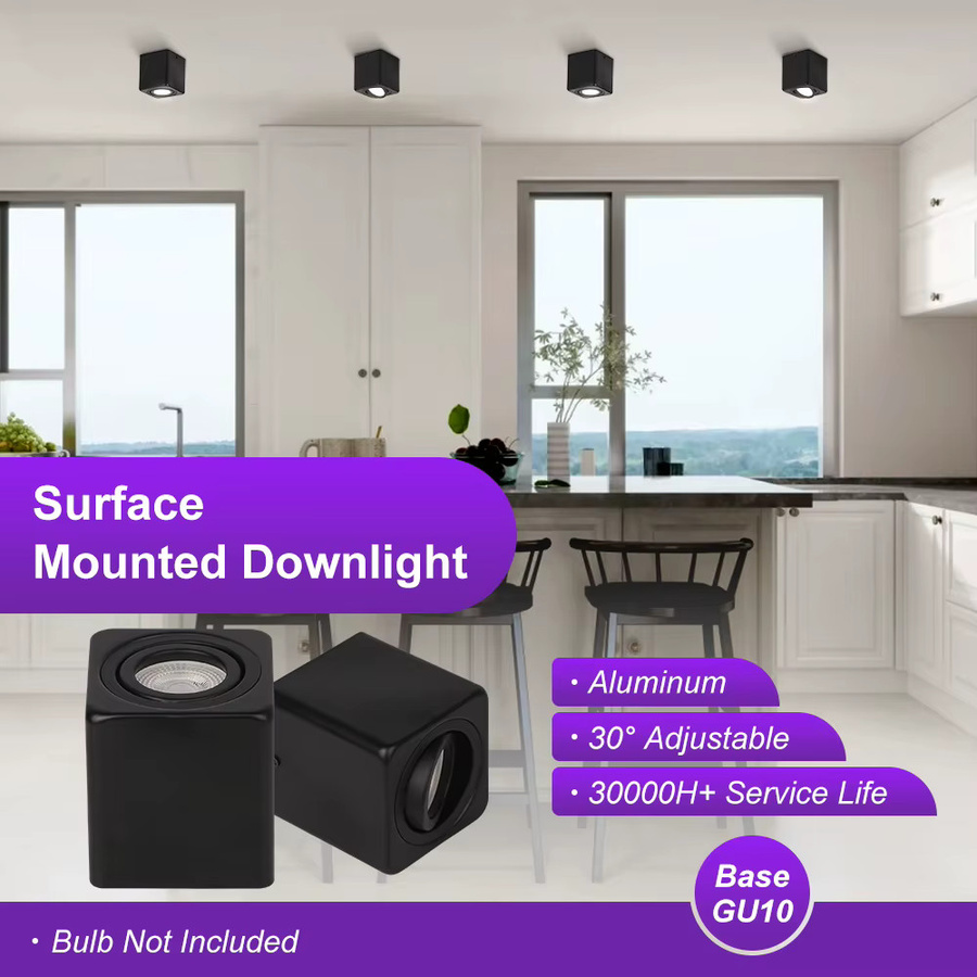 CANMEIJIA Aufputz-Downlight LED-Deckenleuchte in Schwarz mit austauschbarem GU10 Spot für Wohnzimmer und Schlafzimmer - Bild 3