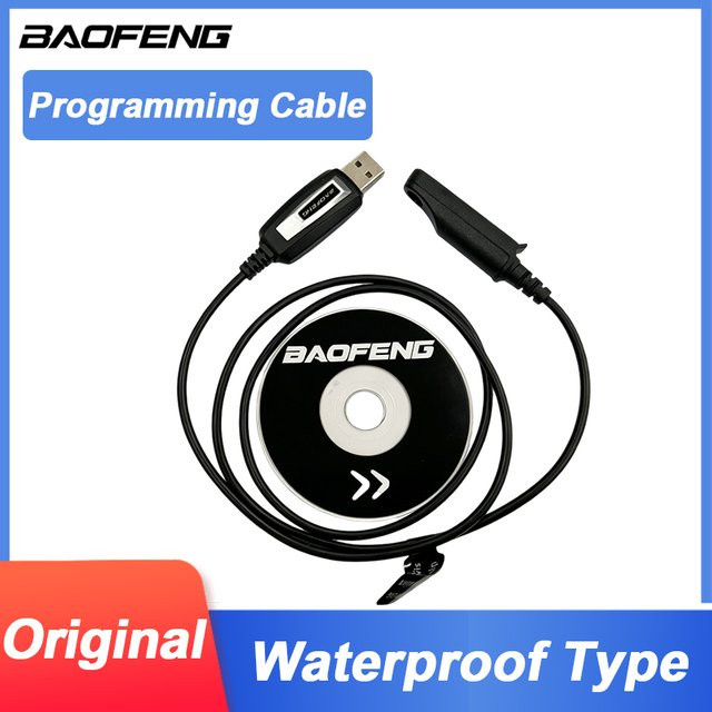 Baofeng USB-Programmierkabel mit Treiber-CD in Schwarz für UV 9R Plus, UV-9R Pro, BF-A58, BF-9700 und UV9R Walkie-Talkie 2-Wege-Funkgeräte - Bild 1
