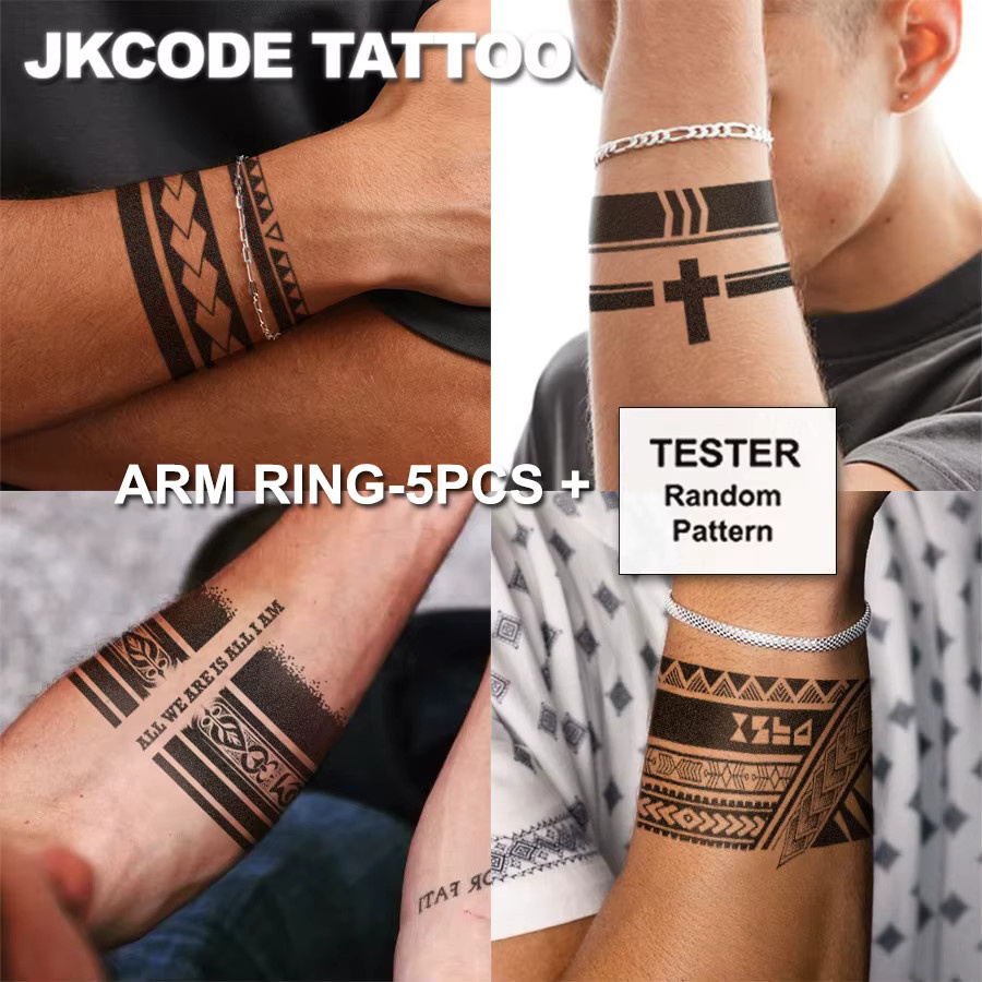 JKCODE TATTOO Armband-Tattoo-Aufkleber, 5-teiliges Set, Herren - Bild 2