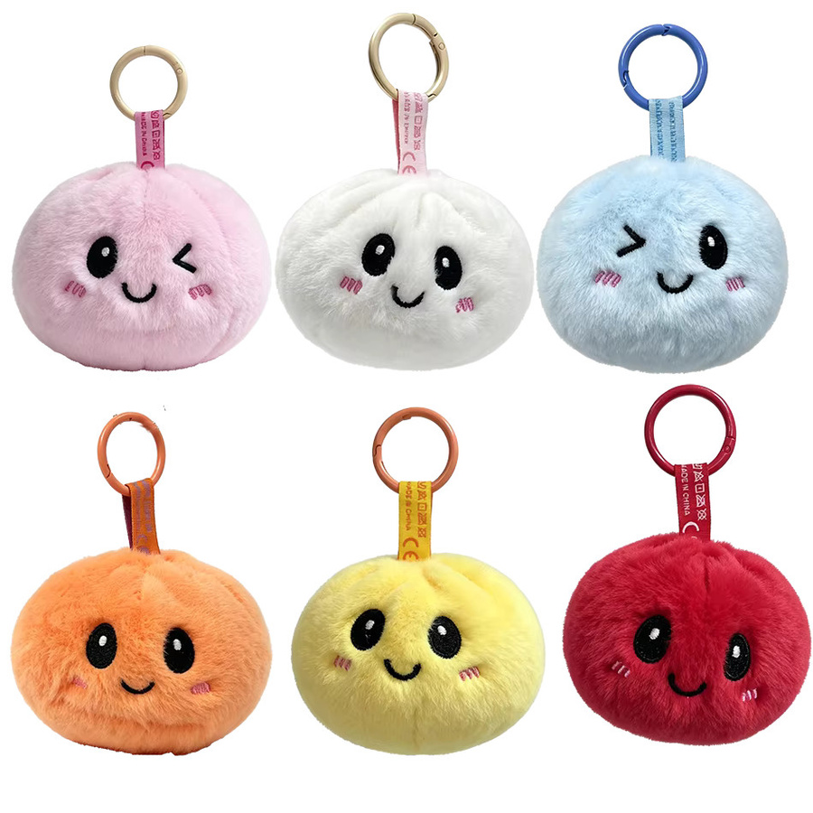 Bandai Dumpling-Schlüsselanhänger, 2er-Set, flauschiger Fell-Pompon - Bild 2