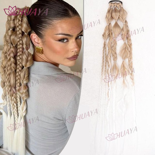 Synthetikfaser Haarverlängerungen Laternen-Blasen-Twist-Zöpfe, 24 Zoll, beige, Unisex - Bild 1