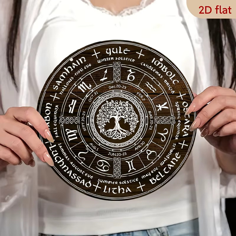 CIFBUY Retro Hexensymbol Wanddekoration aus Metall als rundes Eisenschild für deinen gotischen Altar - Bild 4
