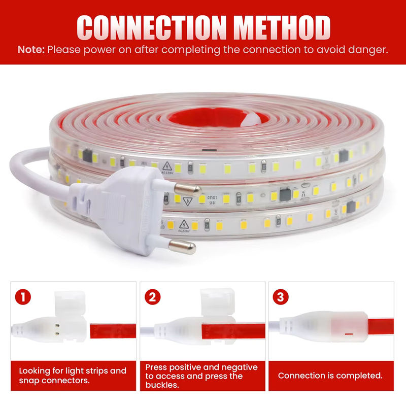 KISUFU RGBIC LED Streifen Licht IP67 wasserdicht, Weiß, 220V AC - Bild 5