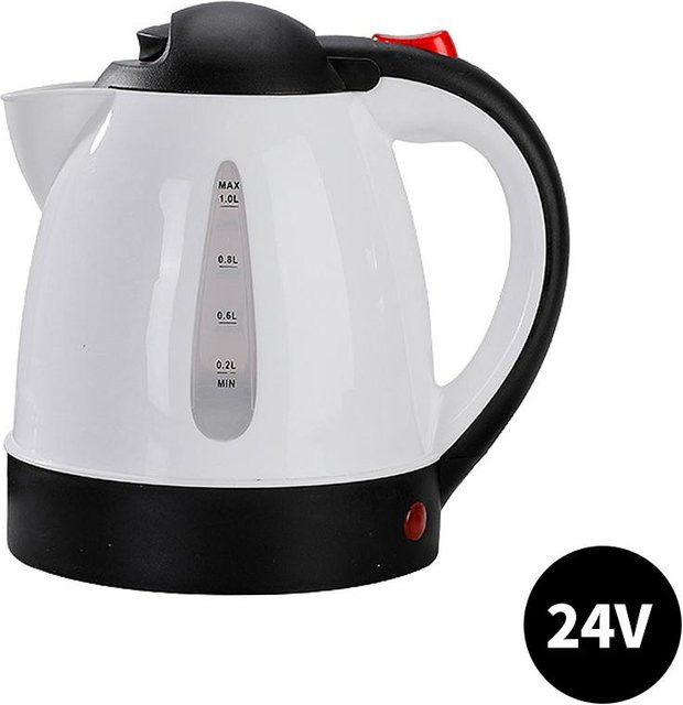 Tragbarer elektrischer Wasserkocher von Yiran Furniture für Auto und LKW, 150W, 12V/24V Anschluss über Zigarettenanzünder, 1000ml, Farbe: Weiß - Bild 1