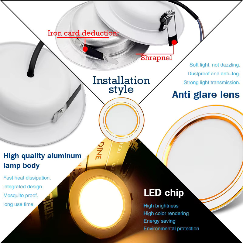 GRZBI LED Einbau-Deckenleuchte rund in Weiß für Badezimmer und Wohnzimmer - Bild 2