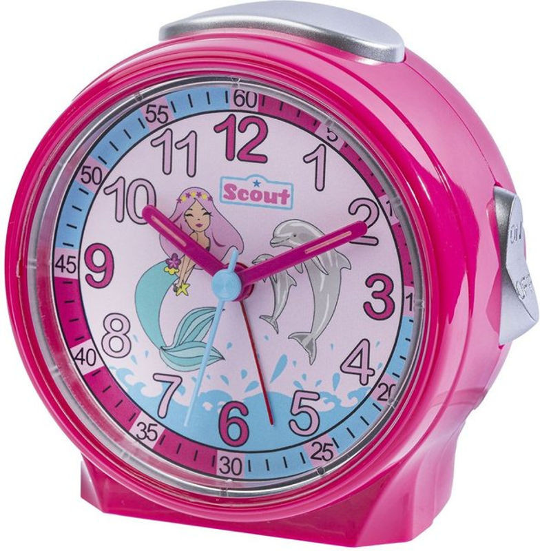 Scout Kinderwecker analog in Rosa mit Beleuchtung und Schlummerfunktion - Bild 1
