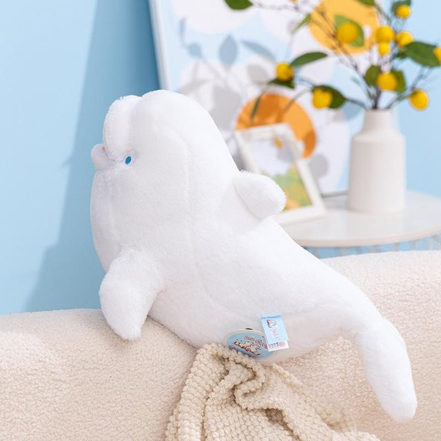 Yiran Health & Beauty Plüsch-Wassertier-Puppe, Weißer Wal, 60cm, ab 14 Jahren - Bild 1