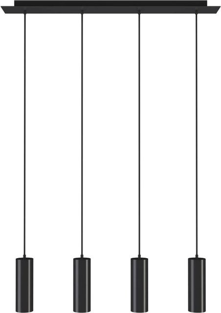 tectake Pendelleuchte Lumea 4-flammig in Schwarz im Industrial-Style, 4x GU10, 40 W, B: 75 cm, T: 9 cm, H: 146 cm - Bild 2