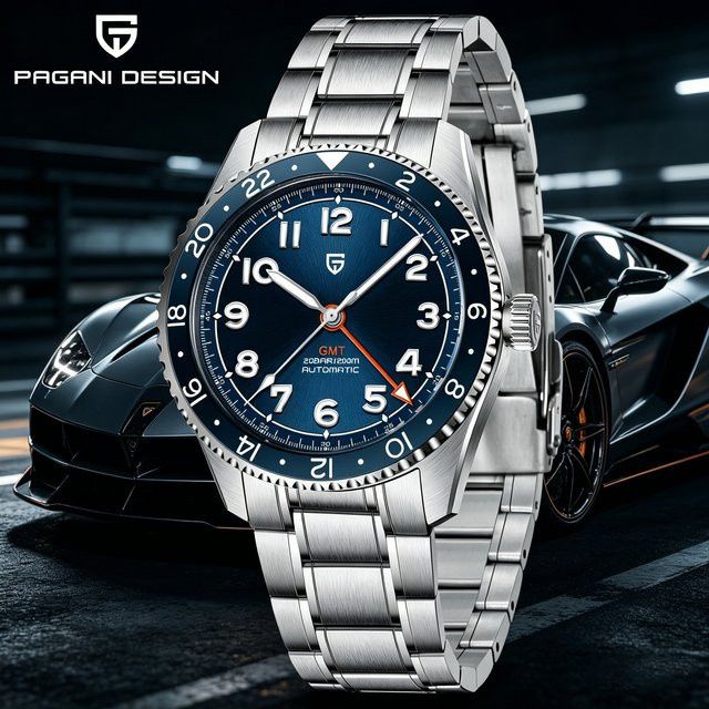 PAGANI DESIGN Armbanduhr GMT, Automatik, Edelstahl, 40 mm, Herren - Bild 1