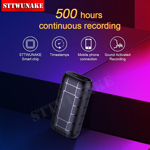 STTWUNAKE Spion Mini Voice Activated Recorder Digitales Sound Diktiergerät in Schwarz - Bild 1