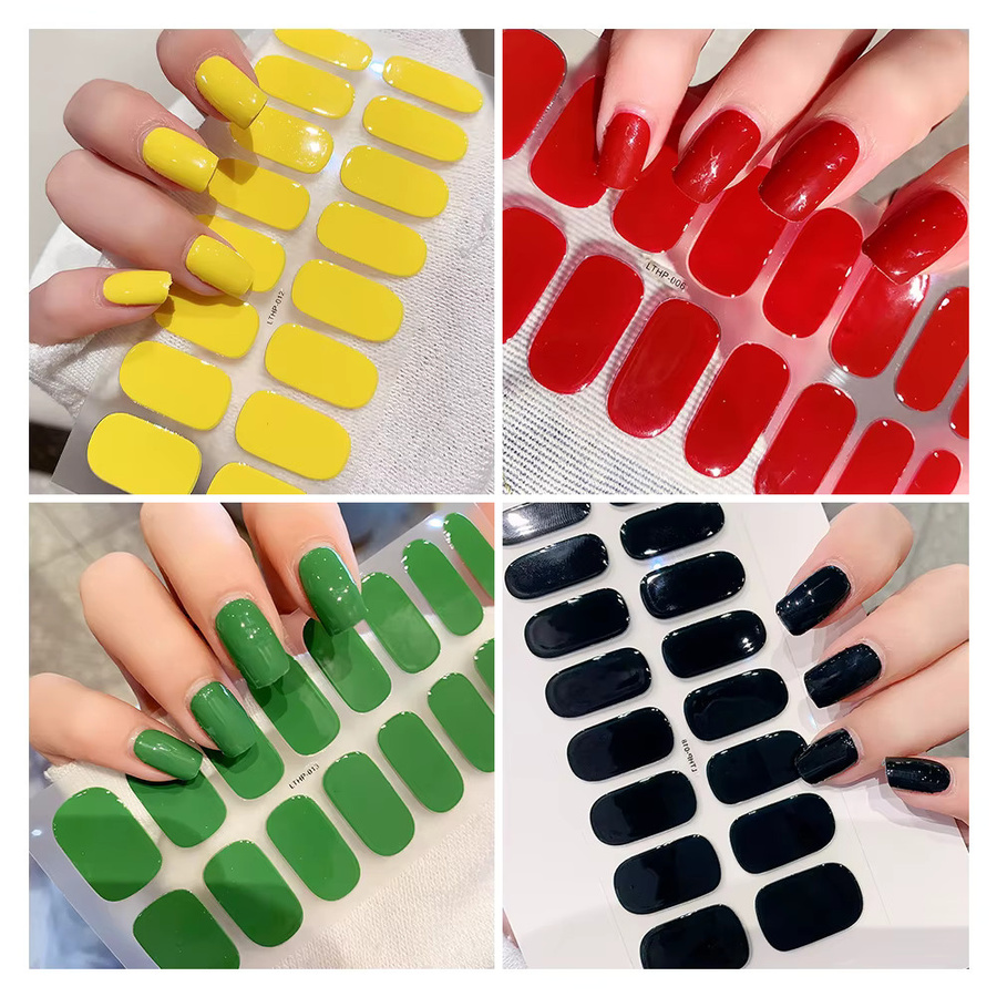 Transparente halb gehärtete Gel Nagel Patch Streifen, Glänzend - Bild 4