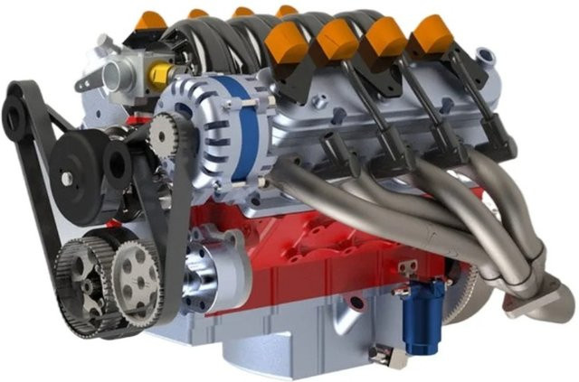 CISON LS-52 V8 Motormodell-Bausatz, 1/5, 52cc, wassergekühlter Viertakt, 8-Zylinder - Bild 1