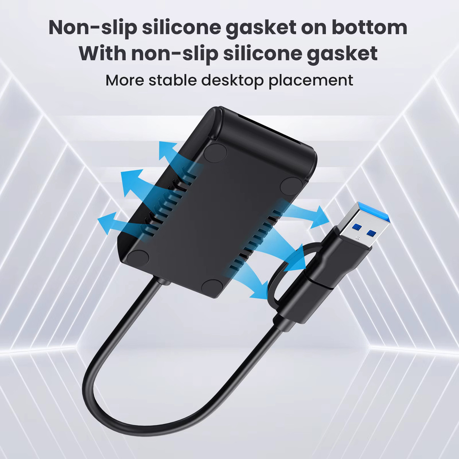 M.2 auf USB Typ-C SSD-Adapter Dual-Protocol Easy Drive-Kabel 10 Gbit/s für NVMe SATA PCIe NGFF Festplatten, Schwarz - Bild 4