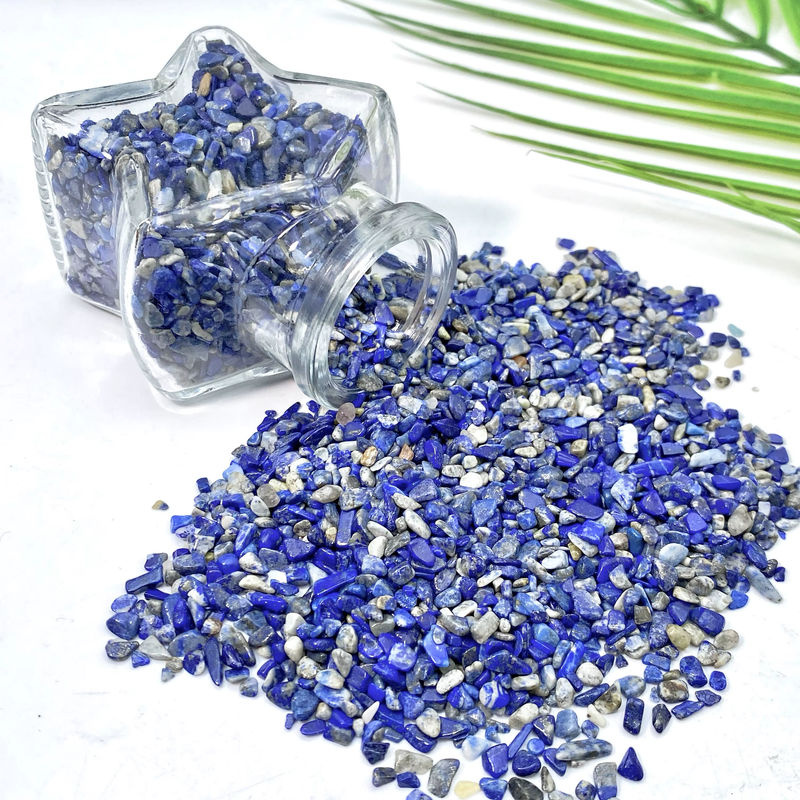 Natürlicher Lapislazuli Rohstein in Blau als Dekoration, unregelmäßige Chips in 1–5 mm Größe, 50 g - Bild 3