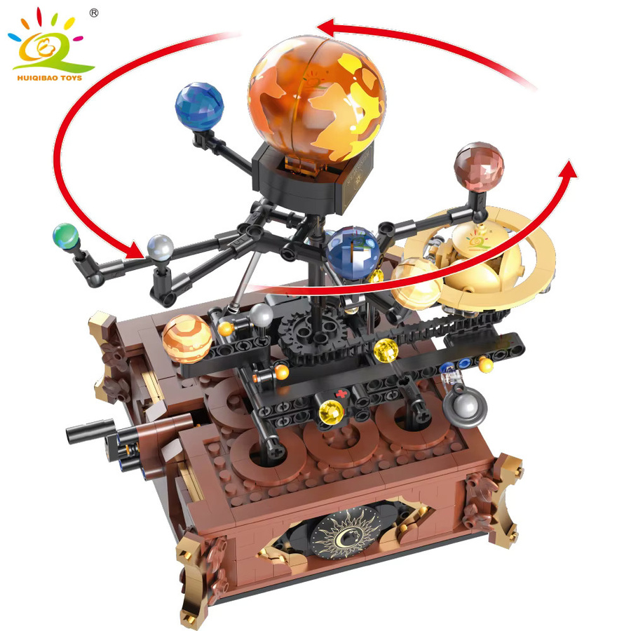 HUIQIBAO MOC Sonnensystem Orbit Planet Modell Baustein Set Multicolor Luft- und Raumfahrt Spielzeug für Kinder als Schreibtisch Dekoration - Bild 4