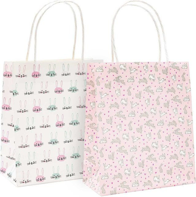 Rico Design Paper Poetry Papiertüten mit Hasen Motiv, 2 Stück, Multicolor, B: 18 cm, H: 21 cm - Bild 1