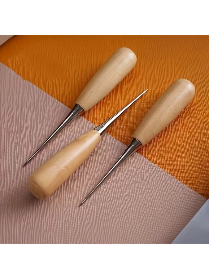Leder-Handnäh-Ahle und Lochwerkzeug-Set aus Holz für dein Lederhandwerk - Bild 2