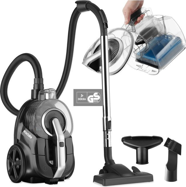 Tectake Staubsauger Vc900 beutellos mit 900 W, HEPA-Filter und 3 l Staubbehälter, Schwarz-grau, B/T/H: 43 x 27 x 88-117 cm - Bild 2