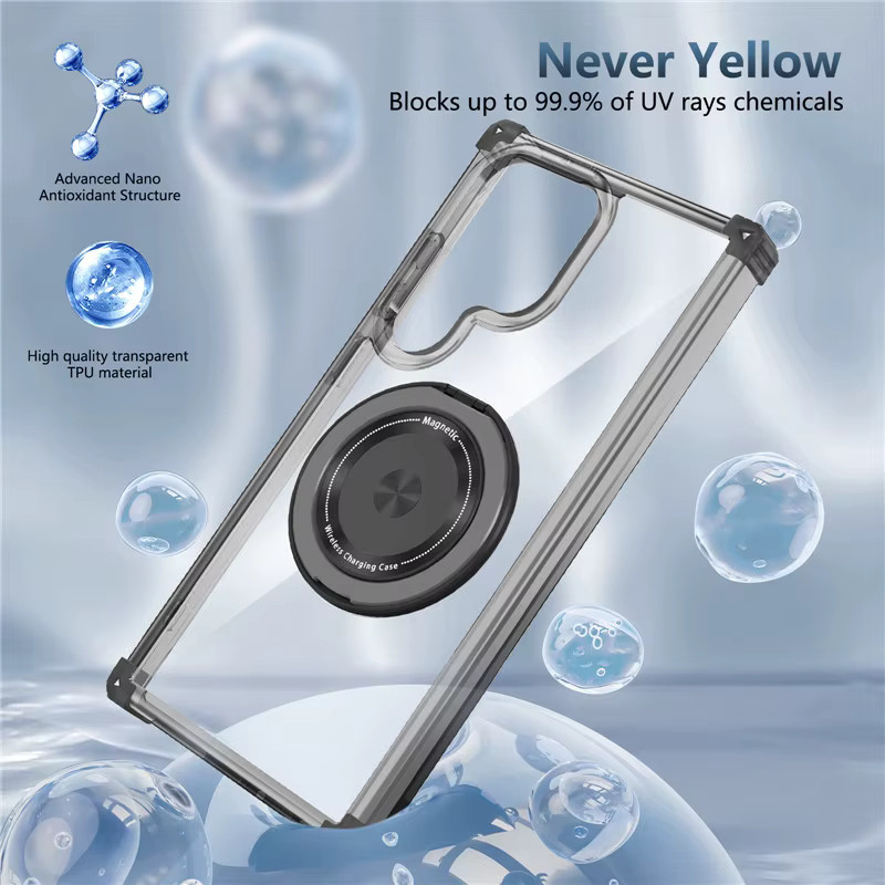Transparente Magnetische Schutzhülle mit rotierbarem Ringständer für Samsung Galaxy S26 Ultra, S26 Plus und S26, kompatibel mit MagSafe - Bild 3