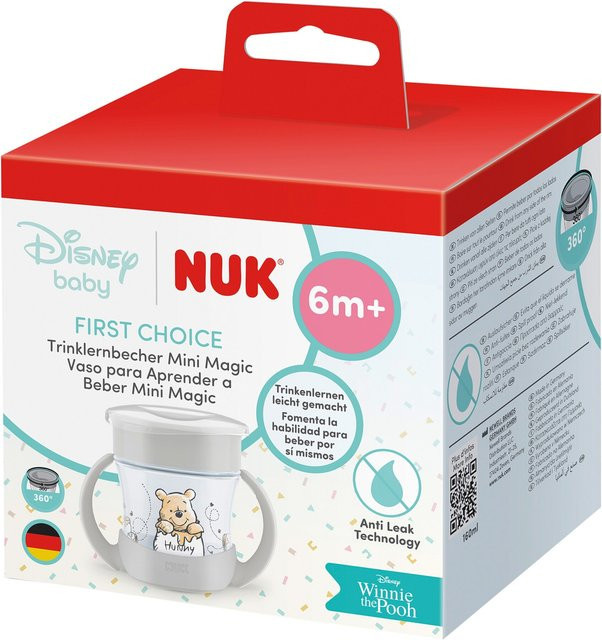 NUK Mini Magic Cup Trinklernbecher mit 360 Grad Rand, auslaufsicher, Multicolor und Weiß, 160 ml - Bild 1