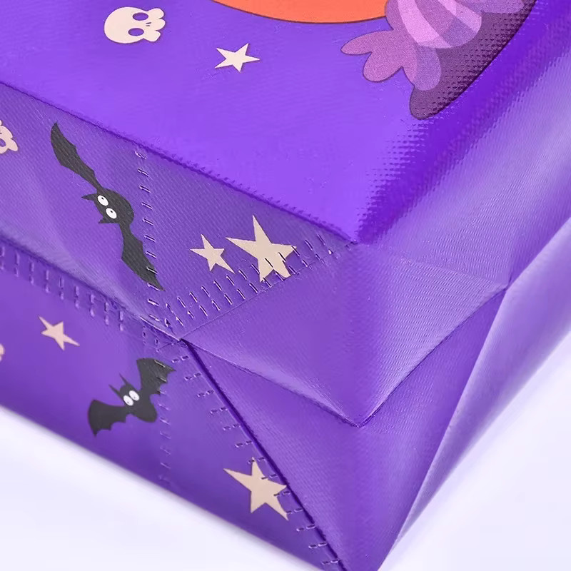 Trebalena Halloween Geschenktüten mit Griff für Süßigkeiten und Party, Grün, 1–60 Stück - Bild 2