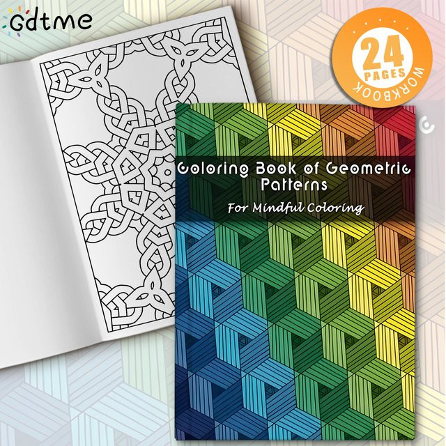 Geometrisches Malbuch für Erwachsene mit abstrakten Mustern und Mandalas in Multicolour und Weiß - Bild 1