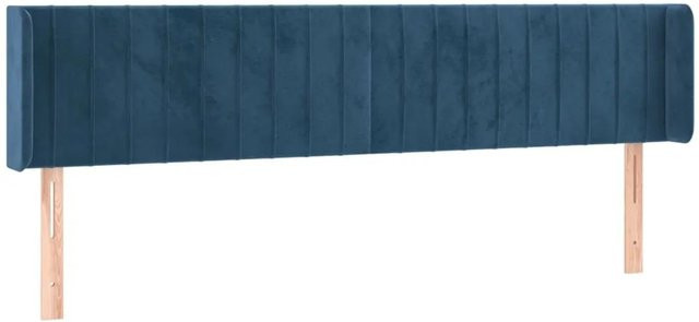 vidaXL LED Kopfteil aus Samt in Dunkelblau mit USB-Ladeport und integrierter Beleuchtung, B: 203 cm, T: 16 cm, H: 78-88 cm - Bild 1