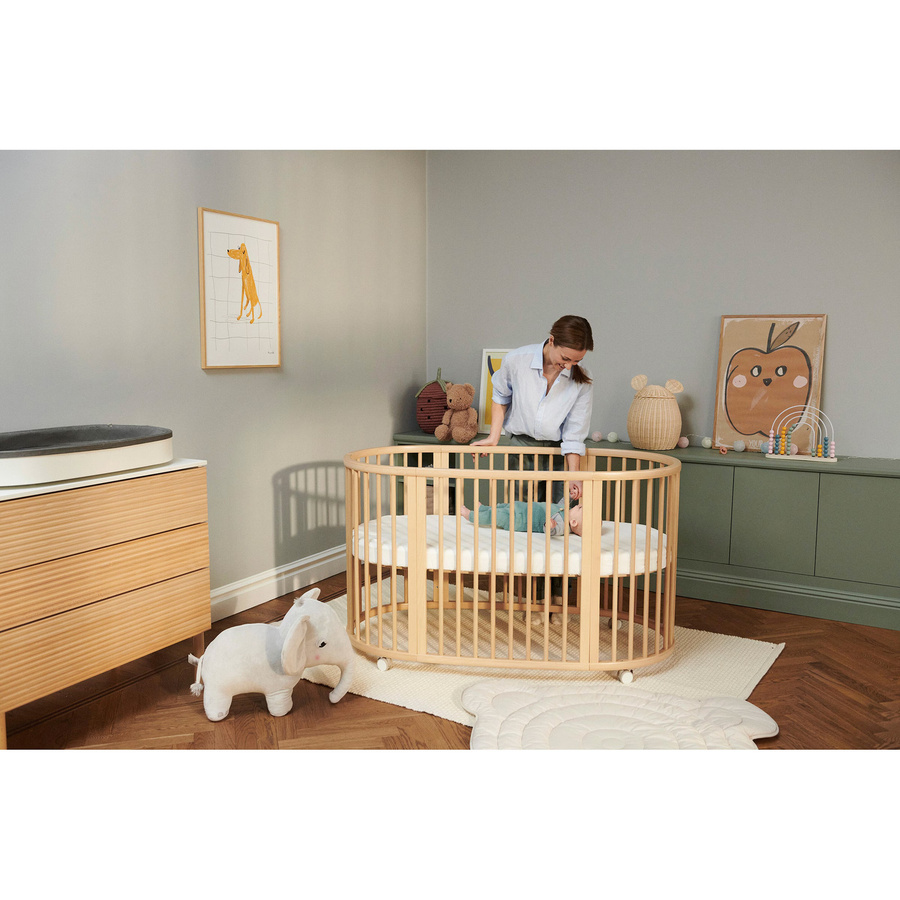 Stokke Sleepi Matratze für Babybett in Weiss mit 3D-Netzgewebe und abnehmbarem Bezug, B/T: 70 x 136 cm - Bild 1