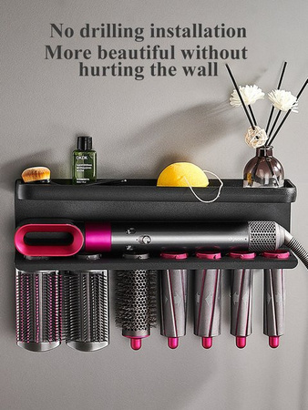 FALANGSHI Wandhalterung für Dyson Airwrap Haartrockner und Lockenwickler, Organizer für das Badezimmer, Schwarz, FR2002