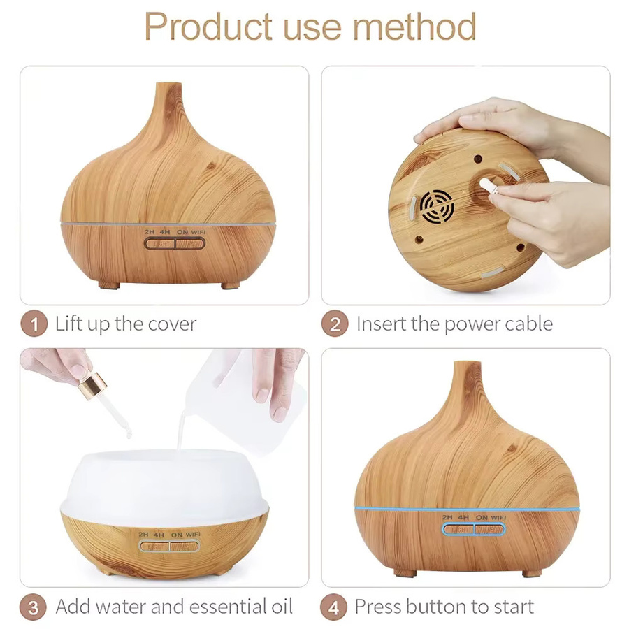 DELIXING Tuya WiFi Luftbefeuchter und Ultraschall Aroma Diffusor mit 400 ml Fassungsvermögen, Smart Home kompatibel mit Alexa und Google, Rostrot - Bild 5