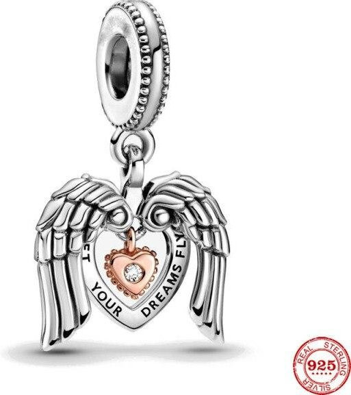 Allbestart Armband, Silber, Engelsflügel & Herz, Charms, Damen - Bild 1