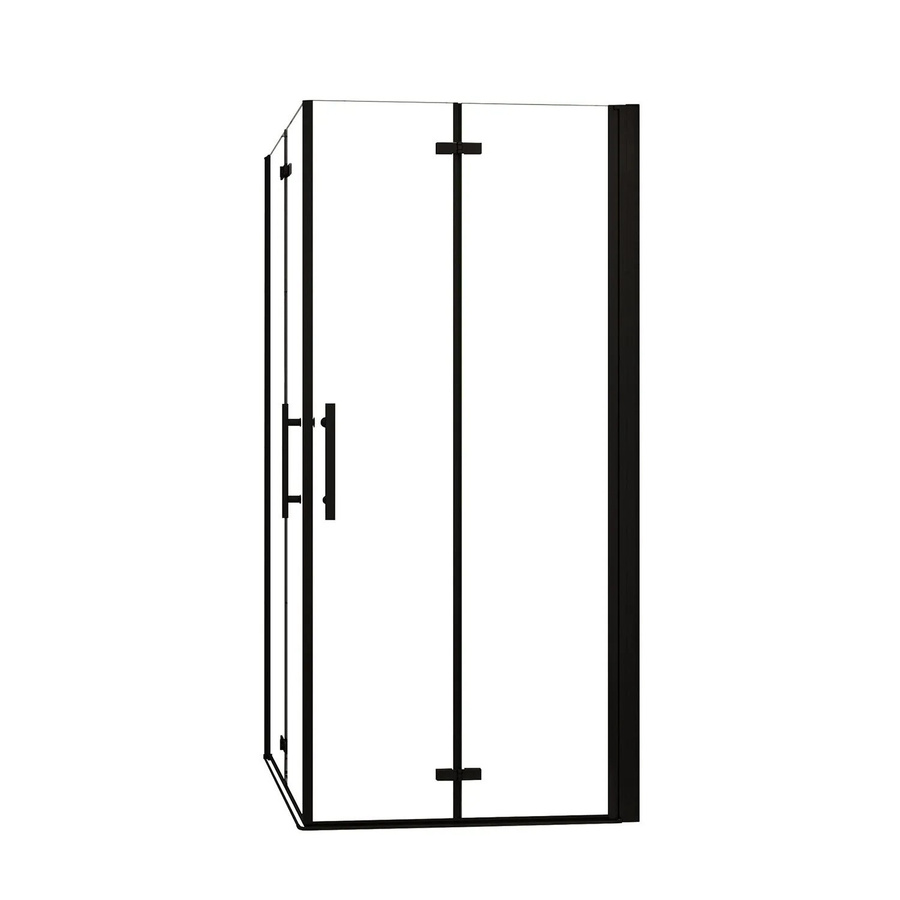 AICA Duschkabine als Falttür mit Eckeinstieg, ESG-Glas 6mm, Schwarz, B: 80 cm, H: 185 cm - Bild 2