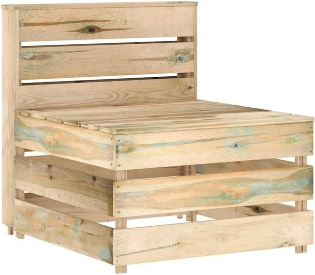 vidaXL Garten-Mittelsofa aus Kiefernholz in Braun und Grün - Bild 1