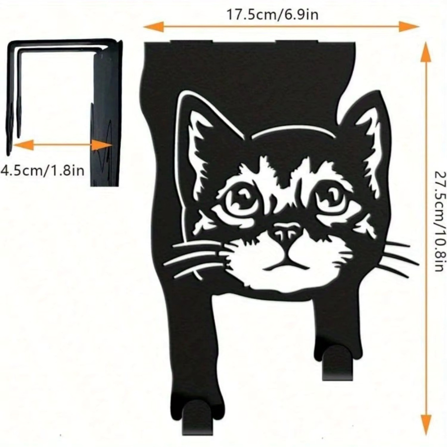 Vintage-Katzenhaken aus Metall in Schwarz von CIFBUY als Wandaufhänger für Mäntel, Hüte und Taschen - Bild 2