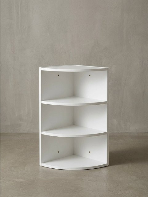 Modernes Eckregal aus Holz von KADIMA DESIGN in Weiß zur Wandmontage, B/T/H: 30 x 30 x 60 cm - Bild 1