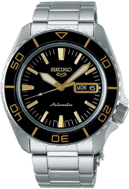 Seiko Armbanduhr Automatik, Edelstahl, Schwarz, 42 mm, Herren - Bild 1