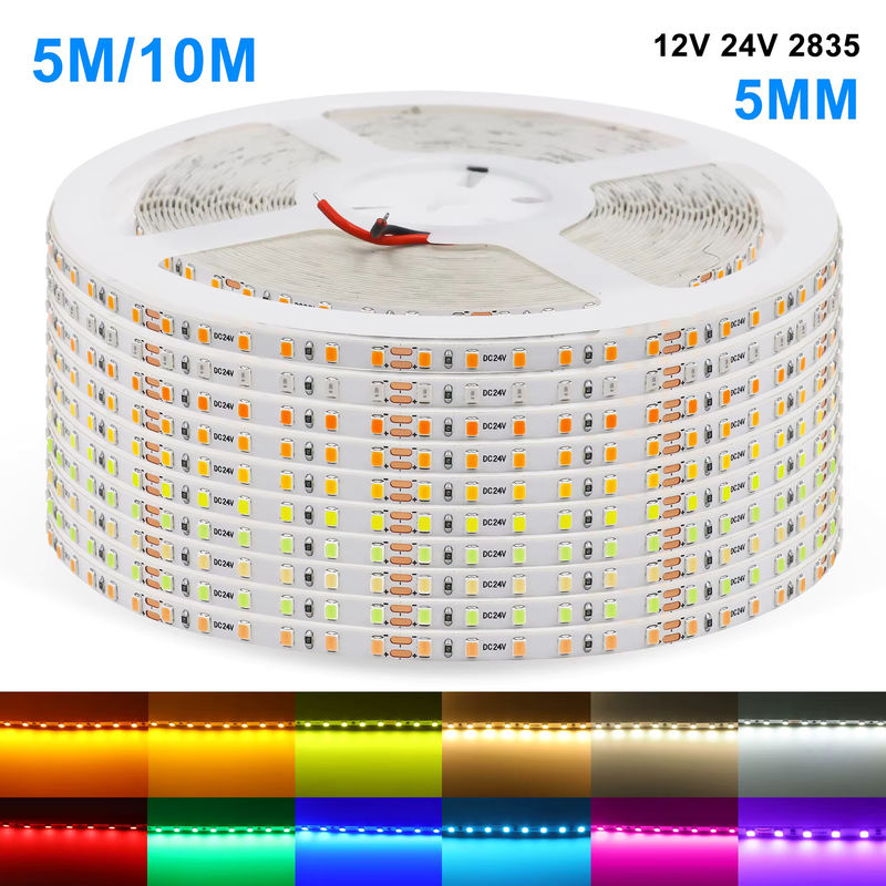 GAHADA LED-Streifen SMD 2835 mit 120 LEDs/m, flexibles Lichtband in Warmweiß und Gelb, 5m oder 10m Rollen, ultradünn 5mm Breite - Bild 4